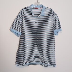Izod Striped Blue Polo Shirt